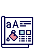 Pictogram showing letters and colours 