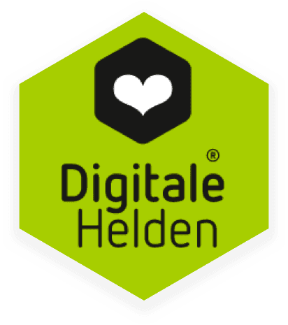  Digital Heroes-Logo auf einem Sechseck