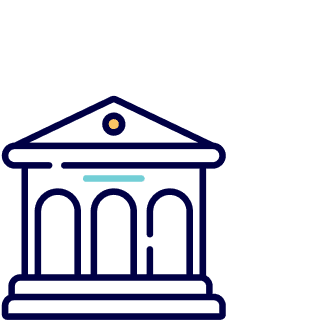 Icon with a museum or library